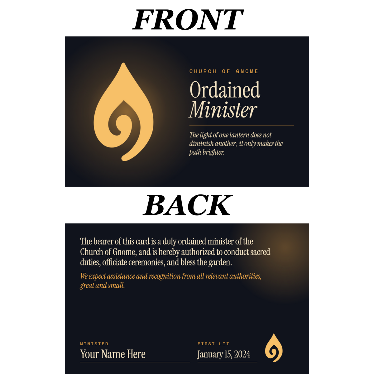 Ordainment Card