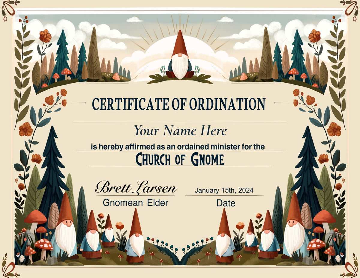 Ordainment Certificate